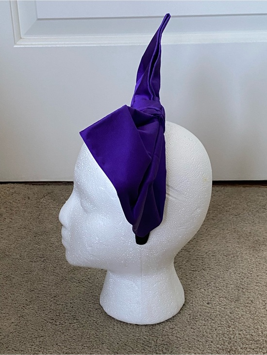 Purple Satin Oversized Bow Headband main image 4